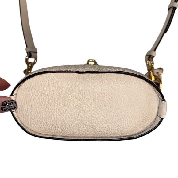 Coach Addie Chalk White Pebbled Leather Crossbody Bucket Bag - Picture 11 of 16